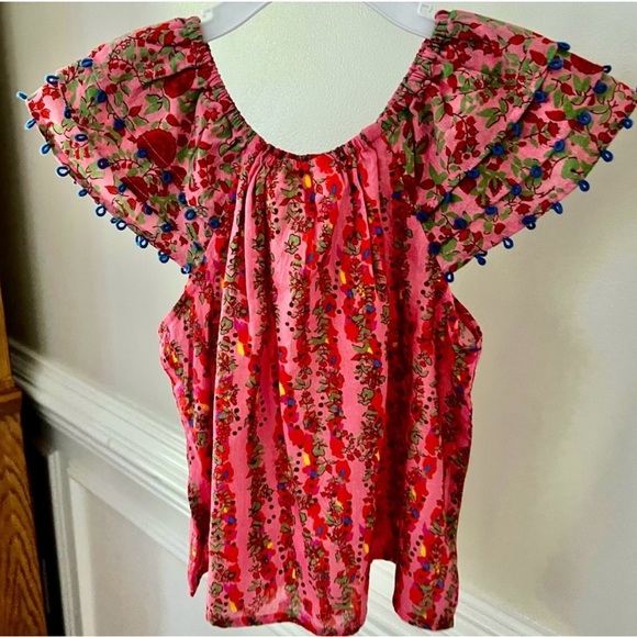 Roberta Roller Rabbit Pink Flutter Sleeve Girl’s Size 4 Blouse. - Picture 1 of 9